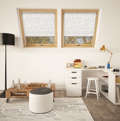 A playroom fitted with spotted translucent skylight blinds