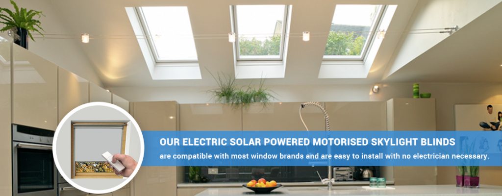 Solar powered skylight blinds from Skylight Blinds Direct