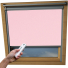 Baby Pink Tyrem Skylight Electric Window Blinds Silver Frame Detail