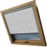 Chevron Grey Roto Skylight Window Blinds Silver Frame Side Detail