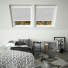Chevron Grey Roto White Frame Skylight Window Blinds