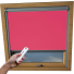 Deep Pink VELUX Skylight Electric Window Blinds Silver Frame Detail