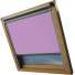 Lavender Tyrem Skylight Electric Window Blinds Silver Frame Side Detail