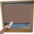 Mocha Tyrem Skylight Electric Window Blinds Silver Frame Detail