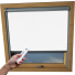 Shower Proof White VELUX Skylight Electric Window Blinds Silver Frame Detail