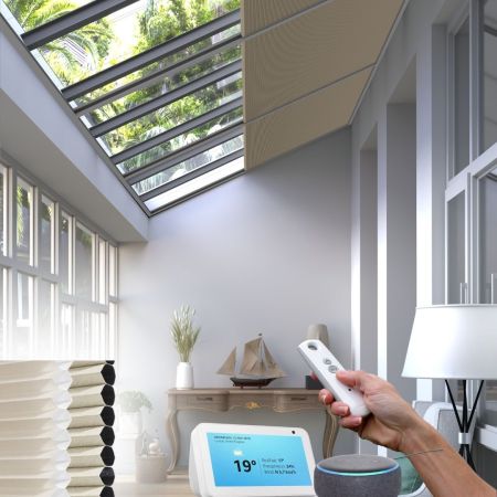 Cream Electric Conservatory Roof Blind