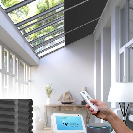 Mid Grey Electric Conservatory Roof Blind