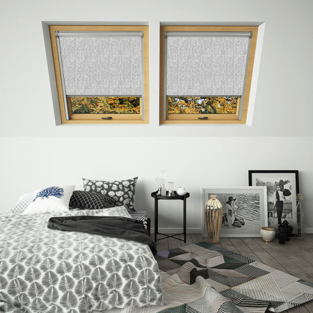 Chevron Grey Roto Skylight Window Blinds
